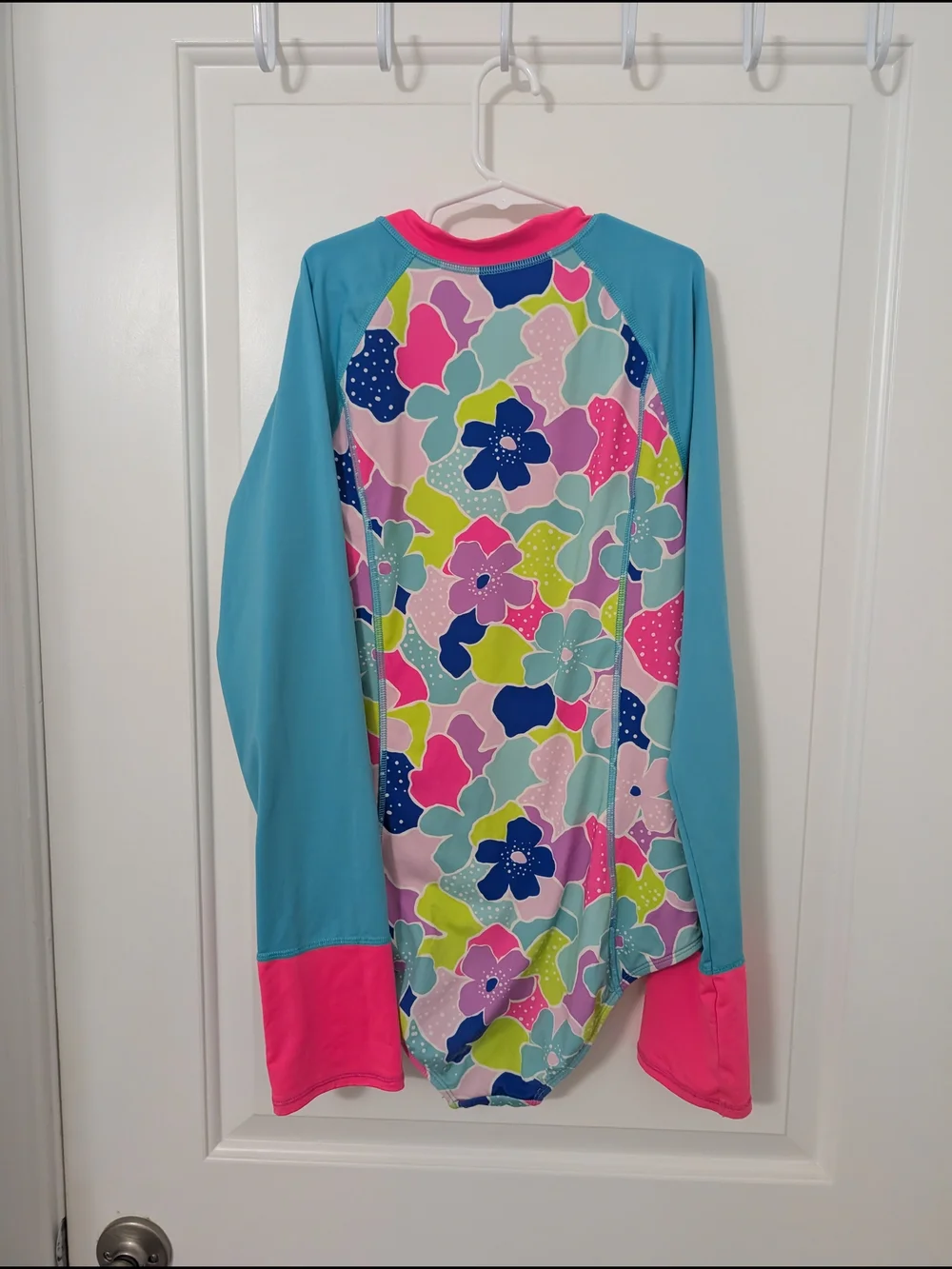 💥3/$24 Lands' End Girls' Long Sleeve Floral Rashguard Size 16